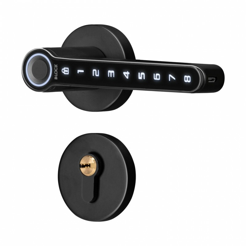 Fechadura Digital Mini Para Porta de Madeira - DLM01 Cor Preta Lado Direito