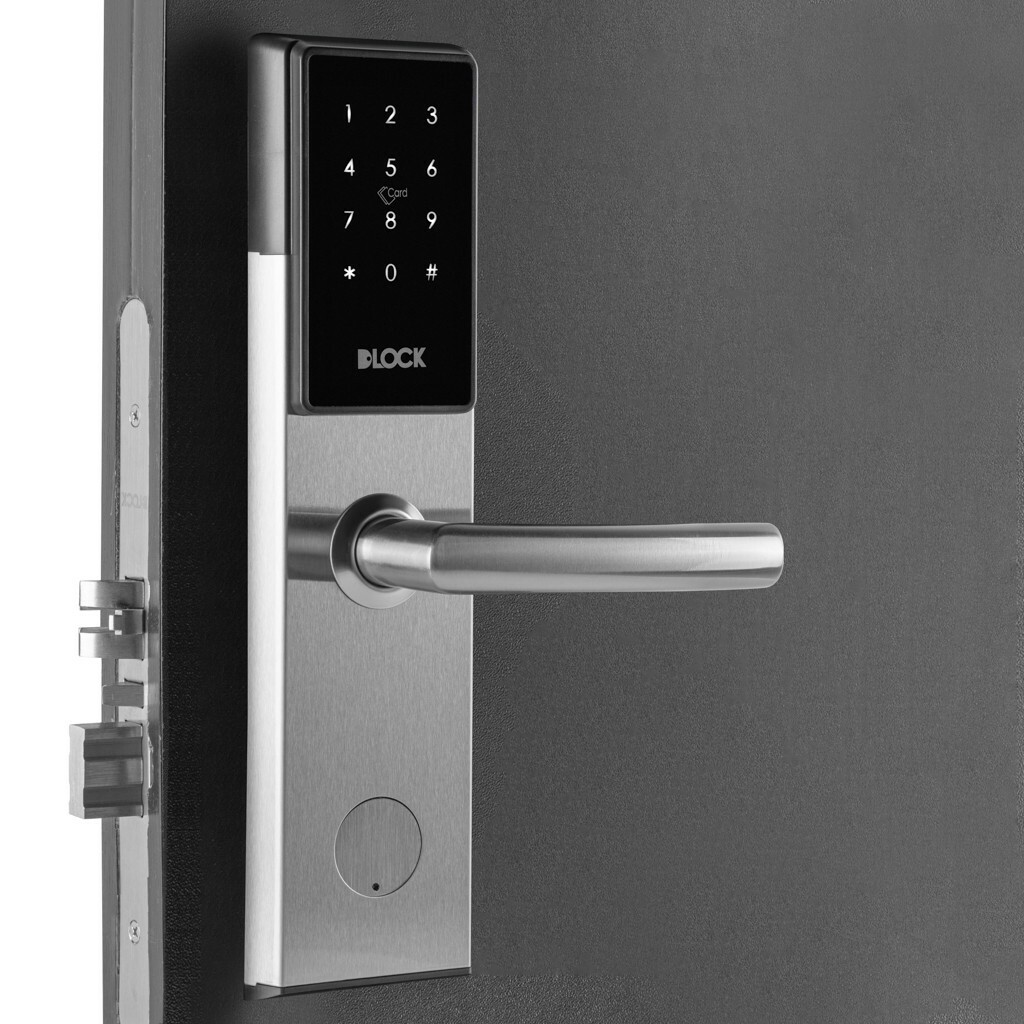 Fechadura Digital DLock DL 1900 Grande Prata de Embutir - Lado Direito