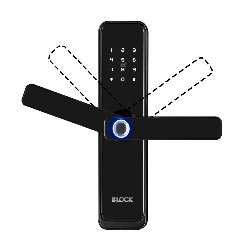 Fechadura Digital Média Com Segurança De Embutir DLock / Cor Preta - DL4800