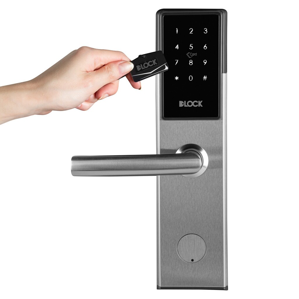 Fechadura Digital DLock DL 1900 Grande Prata de Embutir - Lado Esquerdo
