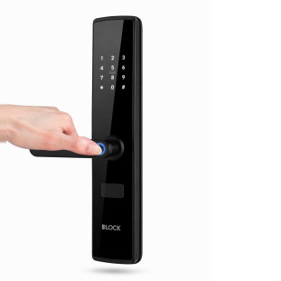 Fechadura Digital com Biometria DLock DL 3700 Grande Preta de Embutir