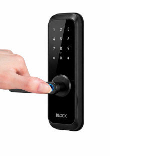 Fechadura Digital com Biometria DLock DL 9000 Pequena Preta de Embutir