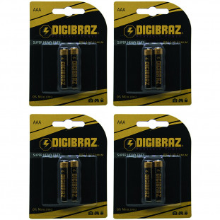 Kit Pilhas Digibraz AAA Com 4 Blister - Para Controle Remoto