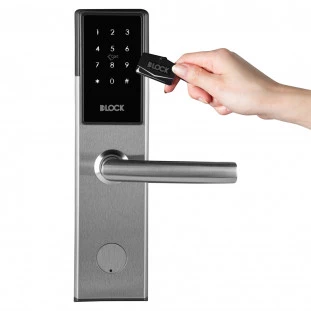 Fechadura Digital Grande Com Segurança De Embutir DLock / Cor Prata - DL1900