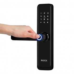 Fechadura Digital Média Com Segurança De Embutir DLock / Cor Preta - DL4800