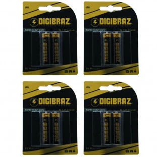Kit Pilhas Digibraz AA Com 4 Blister - Para Controle Remoto